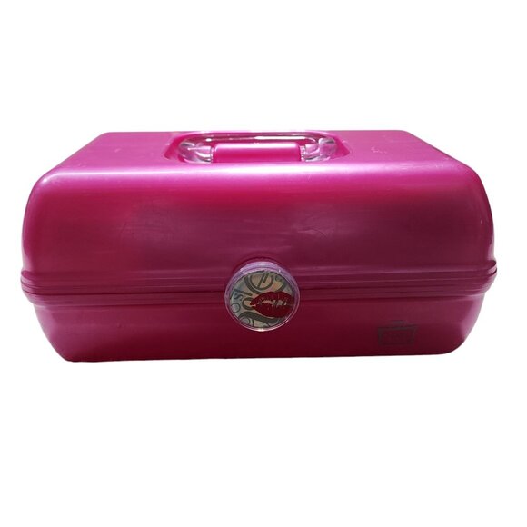 Caboodles‎ Hot Pink Plastic Makeup Box Mirror Organizer For Cosmetics & Jewelry - Picture 1 of 8